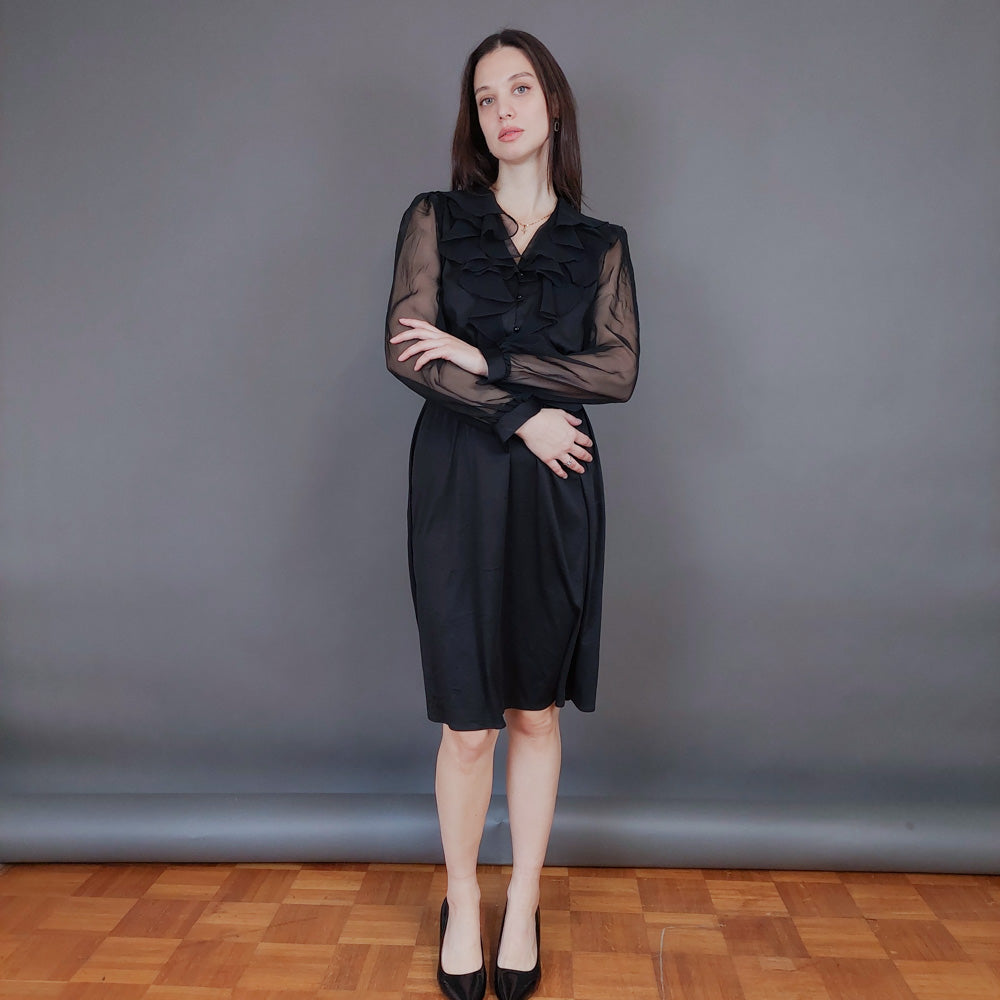 VIN-DR-33571 Vintage φόρεμα μαύρο S