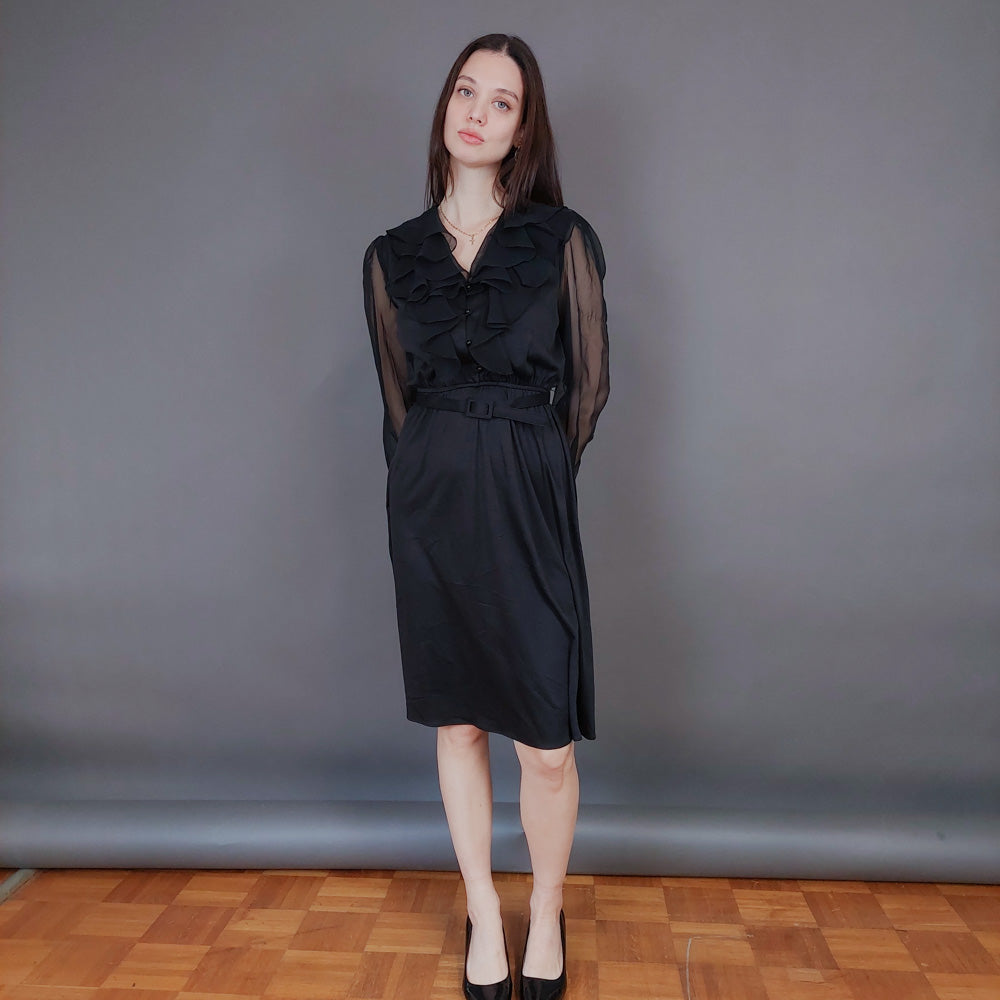 VIN-DR-33571 Vintage φόρεμα μαύρο S