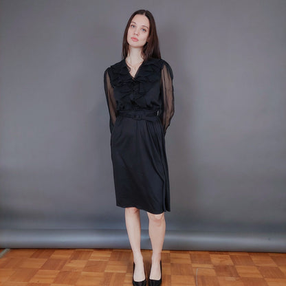 VIN-DR-33571 Vintage φόρεμα μαύρο S