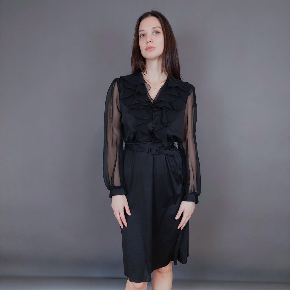 VIN-DR-33571 Vintage φόρεμα μαύρο S