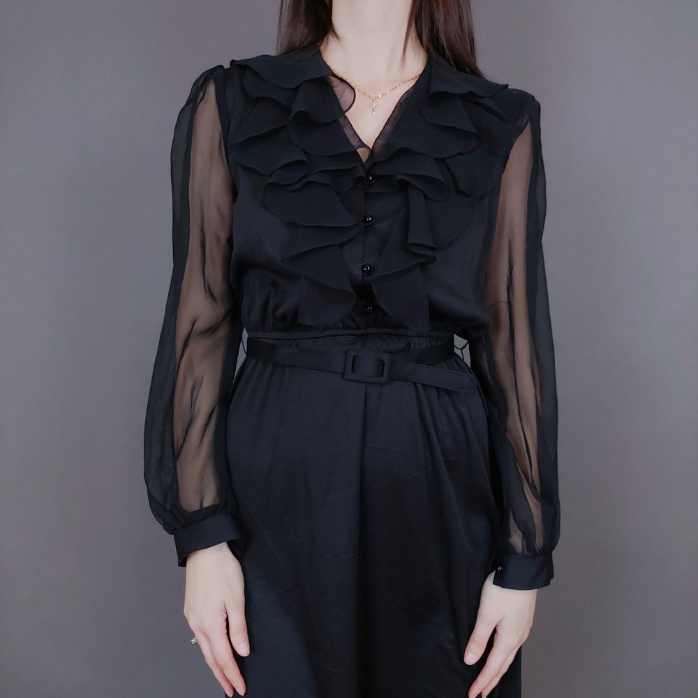 VIN-DR-33571 Vintage φόρεμα μαύρο S