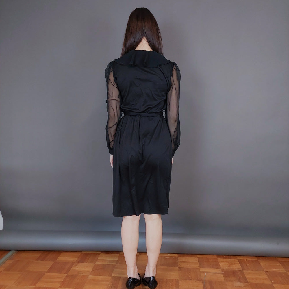 VIN-DR-33571 Vintage φόρεμα μαύρο S