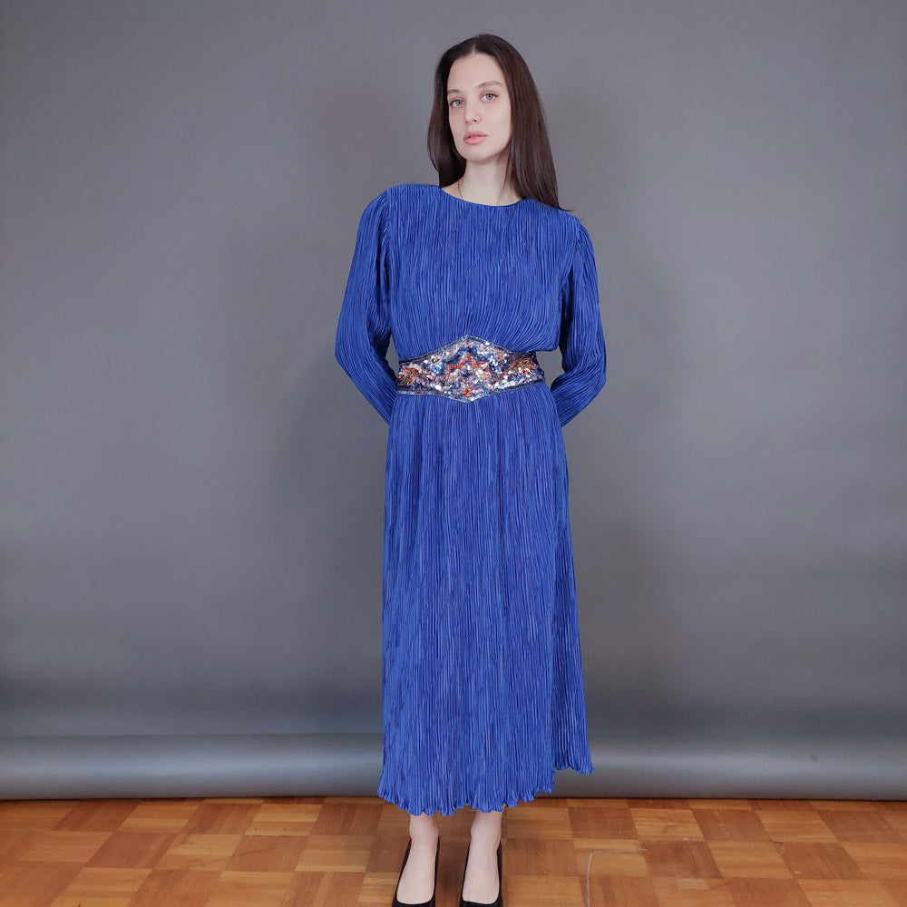 VIN-DR-33570 Vintage φόρεμα ηλεκτρίκ Μ