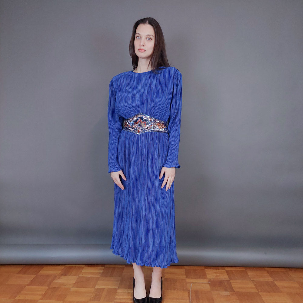 VIN-DR-33570 Vintage φόρεμα ηλεκτρίκ Μ