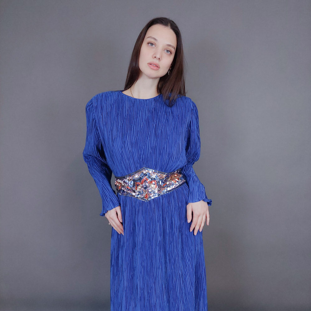 VIN-DR-33570 Vintage φόρεμα ηλεκτρίκ Μ