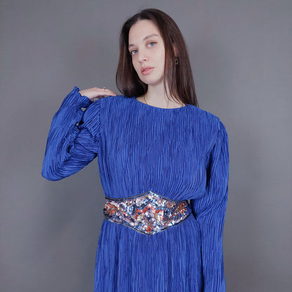 VIN-DR-33570 Vintage φόρεμα ηλεκτρίκ Μ