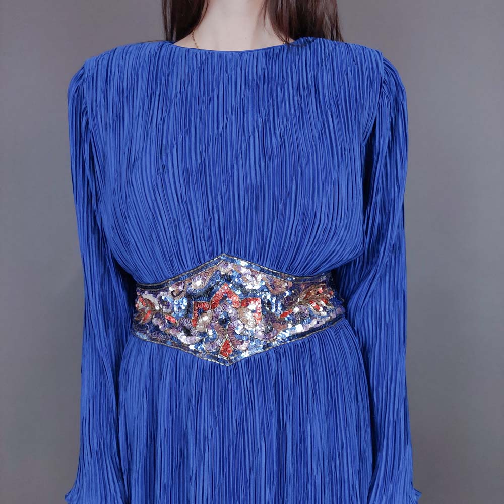 VIN-DR-33570 Vintage φόρεμα ηλεκτρίκ Μ