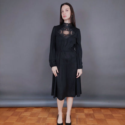 VIN-DR-33569 Vintage φόρεμα μαύρο S