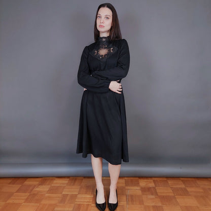 VIN-DR-33569 Vintage φόρεμα μαύρο S