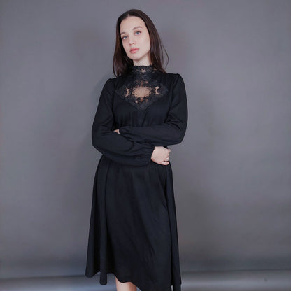 VIN-DR-33569 Vintage φόρεμα μαύρο S