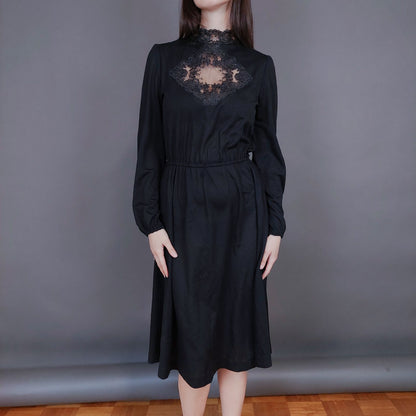 VIN-DR-33569 Vintage φόρεμα μαύρο S