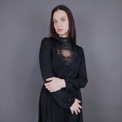 VIN-DR-33569 Vintage φόρεμα μαύρο S