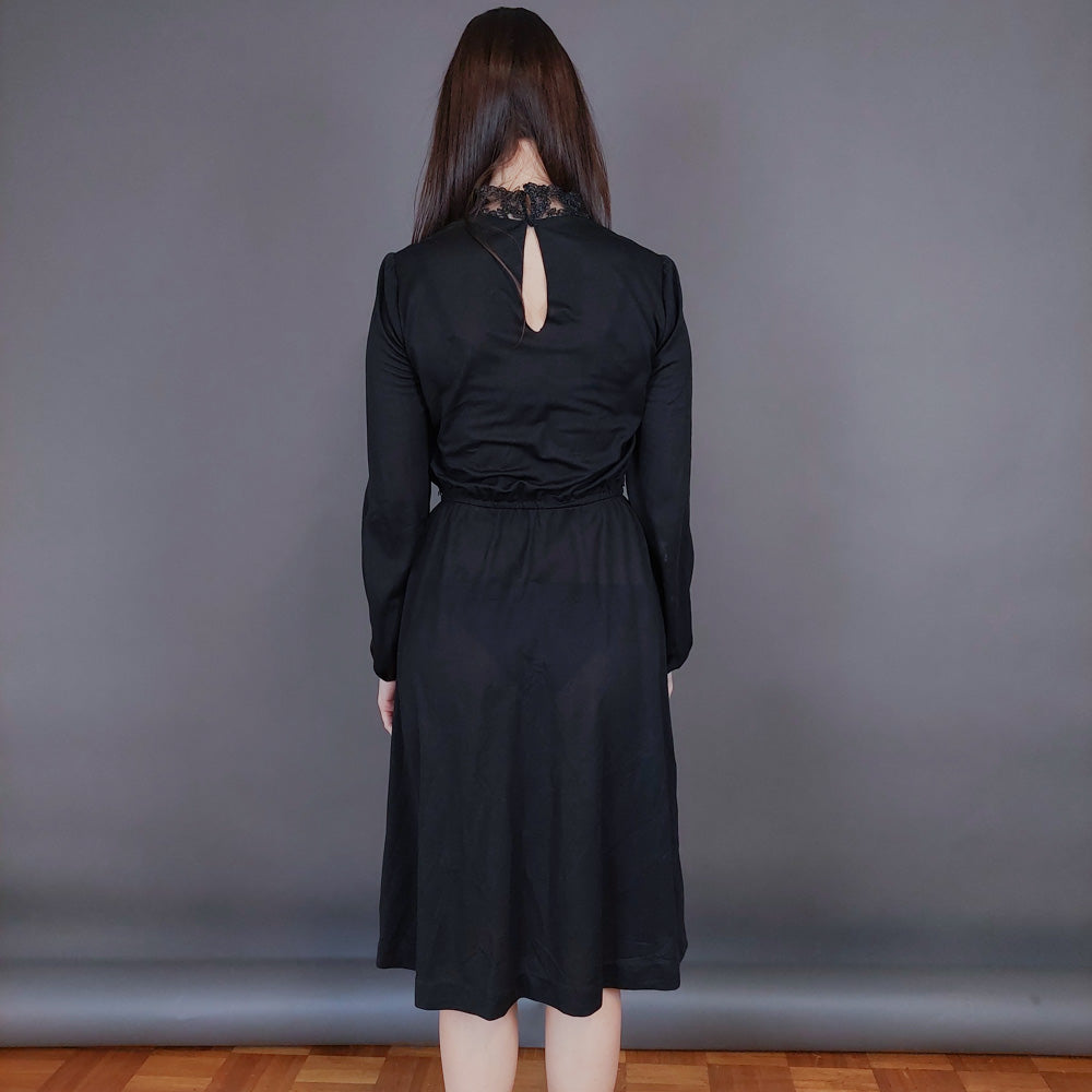 VIN-DR-33569 Vintage φόρεμα μαύρο S