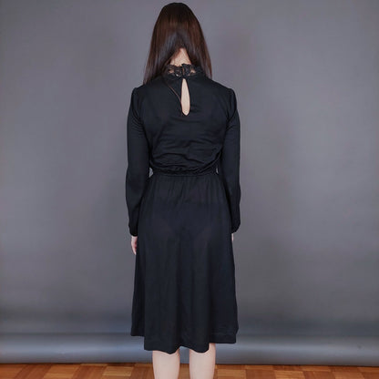 VIN-DR-33569 Vintage φόρεμα μαύρο S