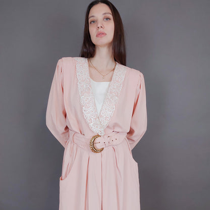 VIN-DR-33568 Vintage φόρεμα σομόν Μ