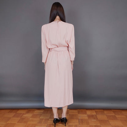 VIN-DR-33568 Vintage φόρεμα σομόν Μ