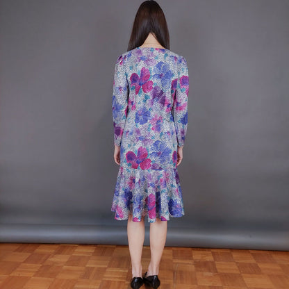 VIN-DR-33567 Vintage φόρεμα εμπριμέ S-M