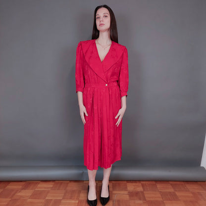 VIN-DR-33566 Vintage φόρεμα μεταξωτό κερασί Μ