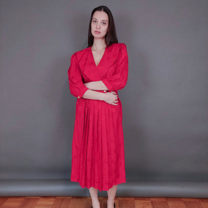 VIN-DR-33566 Vintage φόρεμα μεταξωτό κερασί Μ