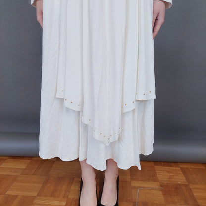 VIN-DR-33565 Vintage φόρεμα λευκό Μ