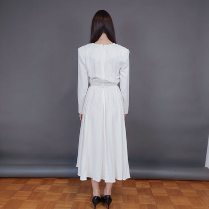 VIN-DR-33565 Vintage φόρεμα λευκό Μ