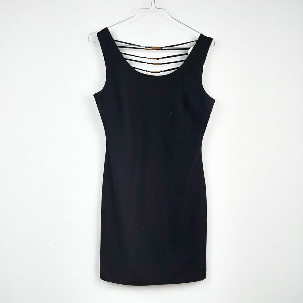 VIN-DR-27672 Vintage φόρεμα μαύρο 90's S