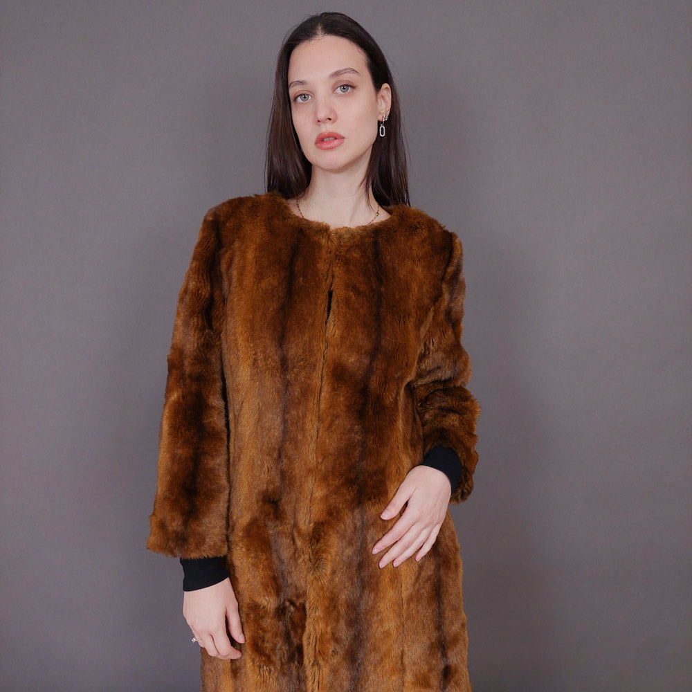 VIN-OUTW-33608 Vintage γούνα οικολογική με funky φόδρα S-M