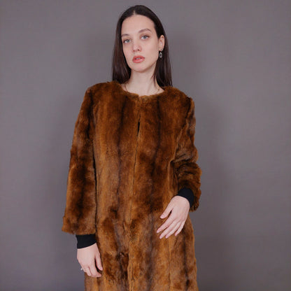 VIN-OUTW-33608 Vintage γούνα οικολογική με funky φόδρα S-M