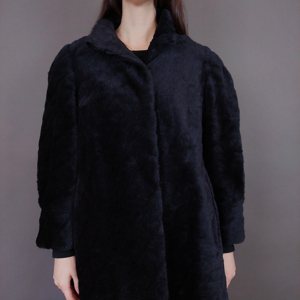 VIN-OUTW-33599 Vintage γούνα αληθινή couture σκούρο μπλε M