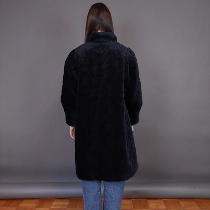 VIN-OUTW-33599 Vintage γούνα αληθινή couture σκούρο μπλε M