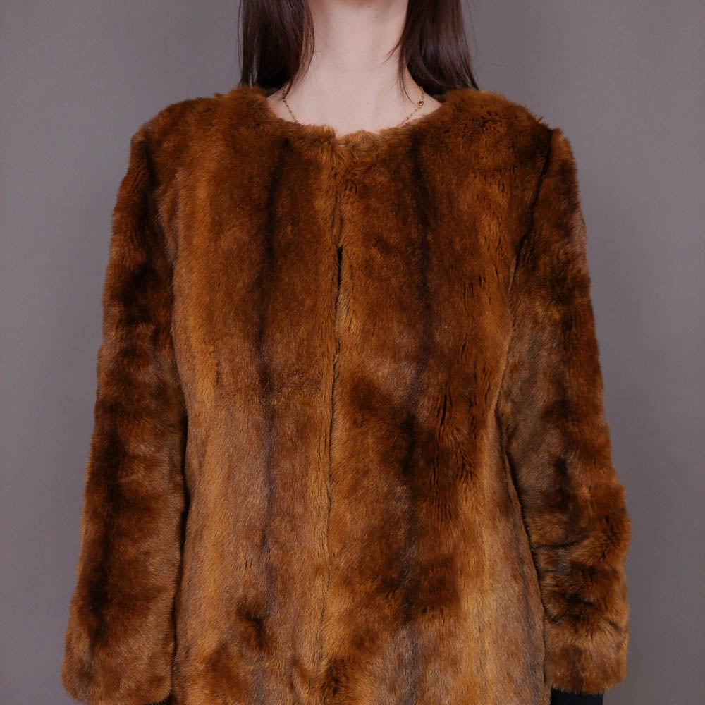 VIN-OUTW-33608 Vintage γούνα οικολογική με funky φόδρα S-M