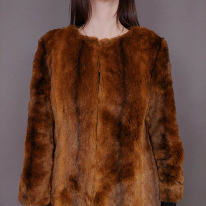 VIN-OUTW-33608 Vintage γούνα οικολογική με funky φόδρα S-M