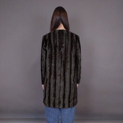 VIN-OUTW-33597 Vintage γούνα οικολογική καφέ S