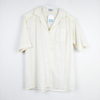 VIN-BLO-27682 Vintage πουκάμισο λευκό ριγέ M