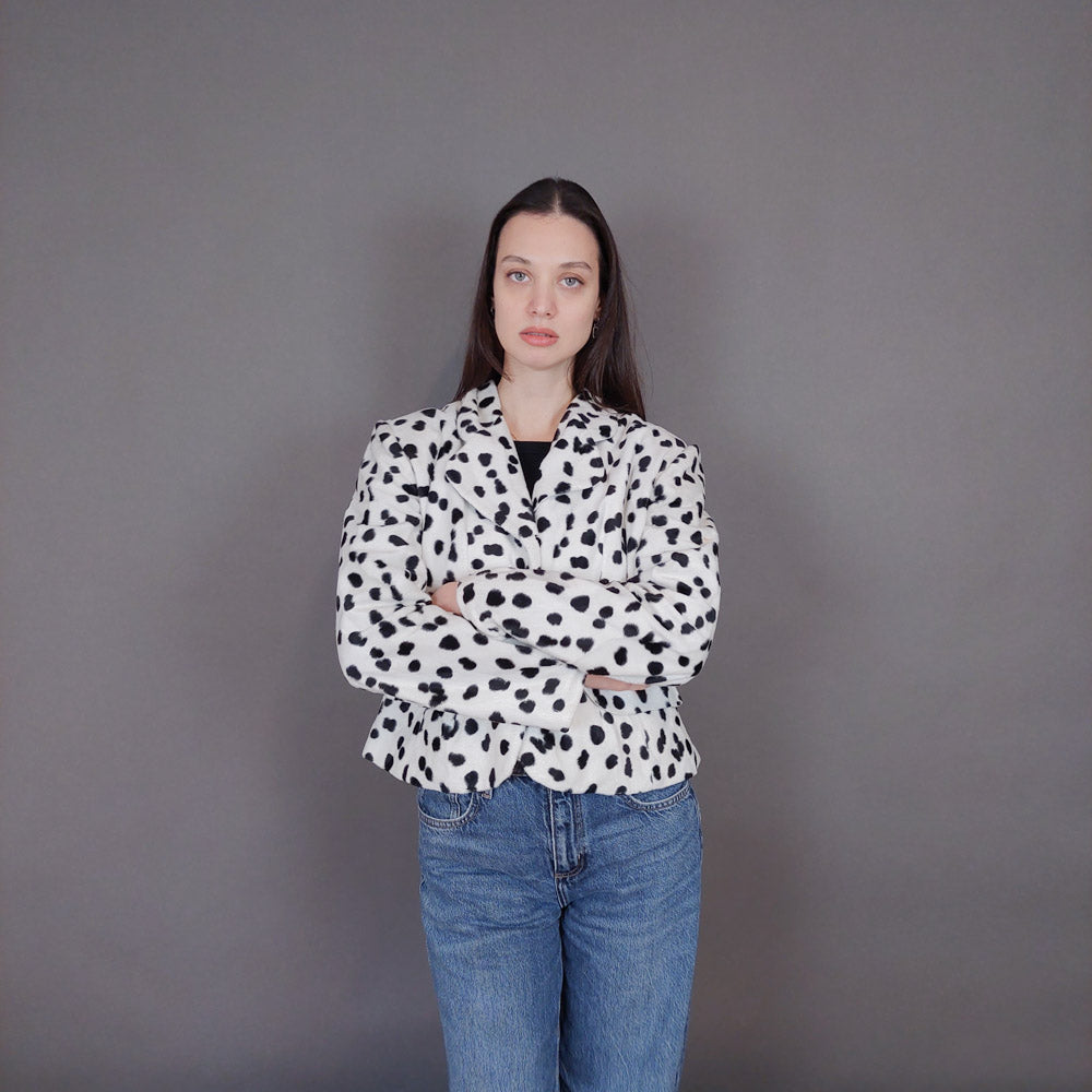 VIN-OUTW-33500 Vintage σακάκι από γούνα οικολογική S