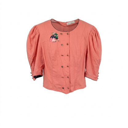 VIN-BLO-35495 Vintage top trachten style S-M