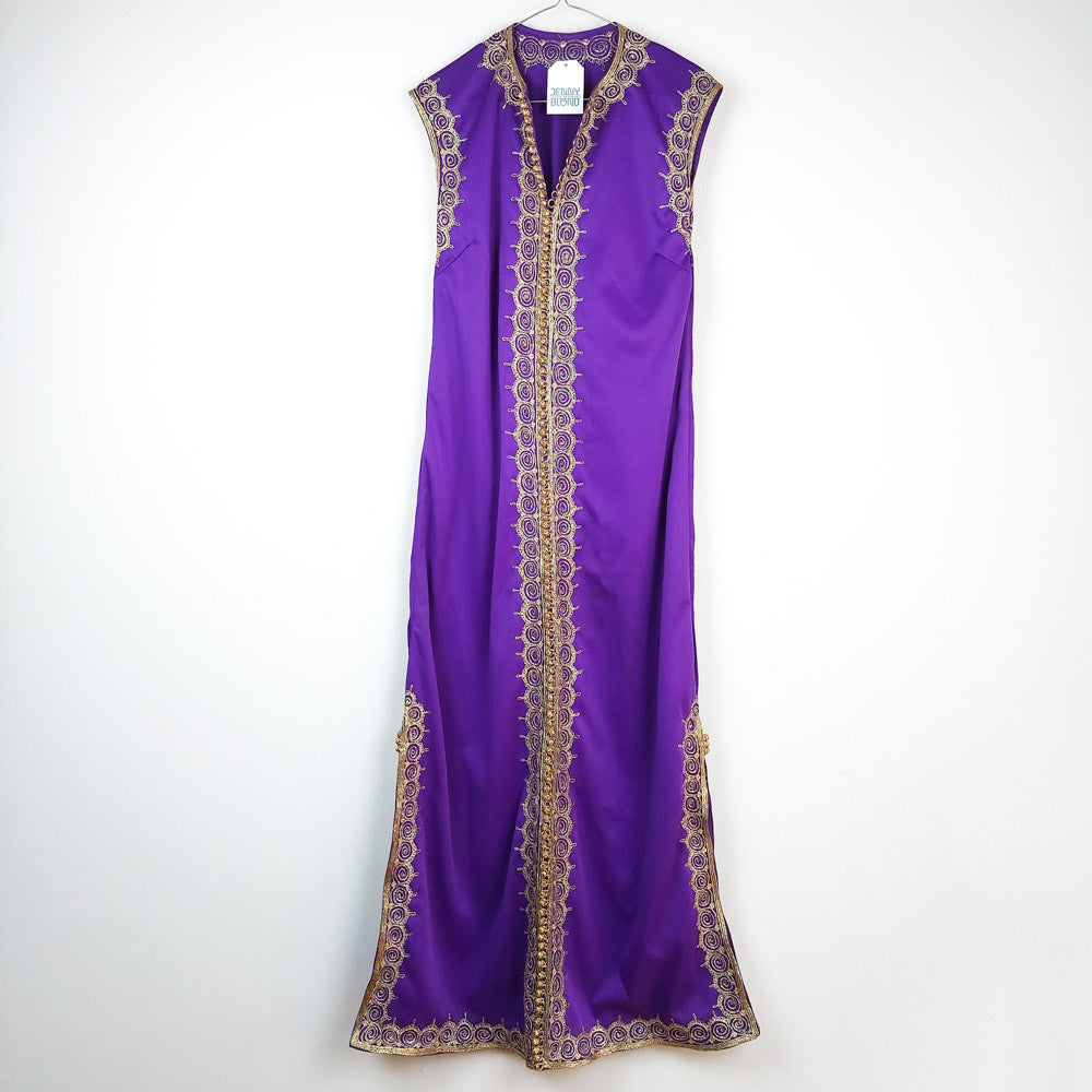 VIN-DR-27684 Vintage φόρεμα μοβ ethnic S-M