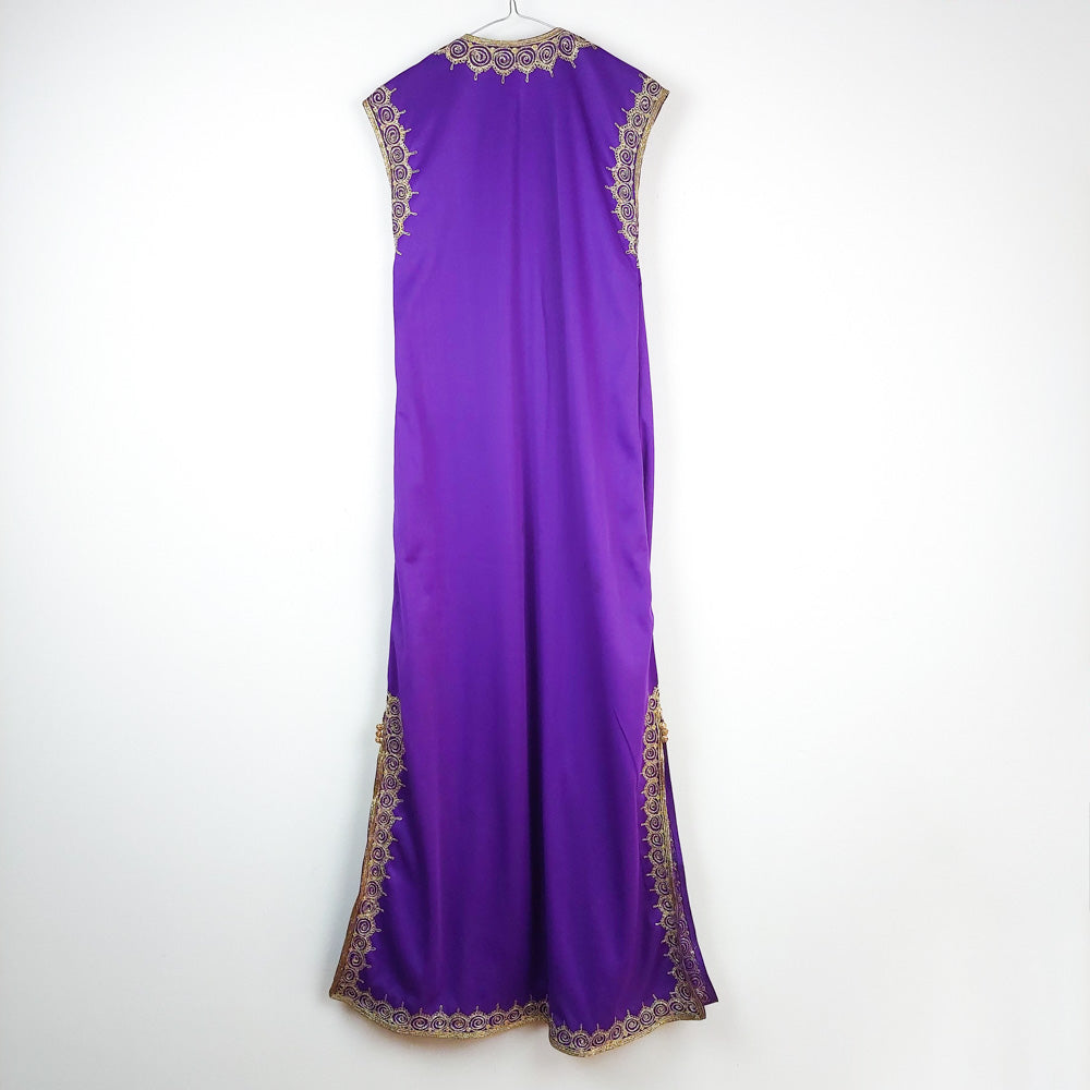 VIN-DR-27684 Vintage φόρεμα μοβ ethnic S-M