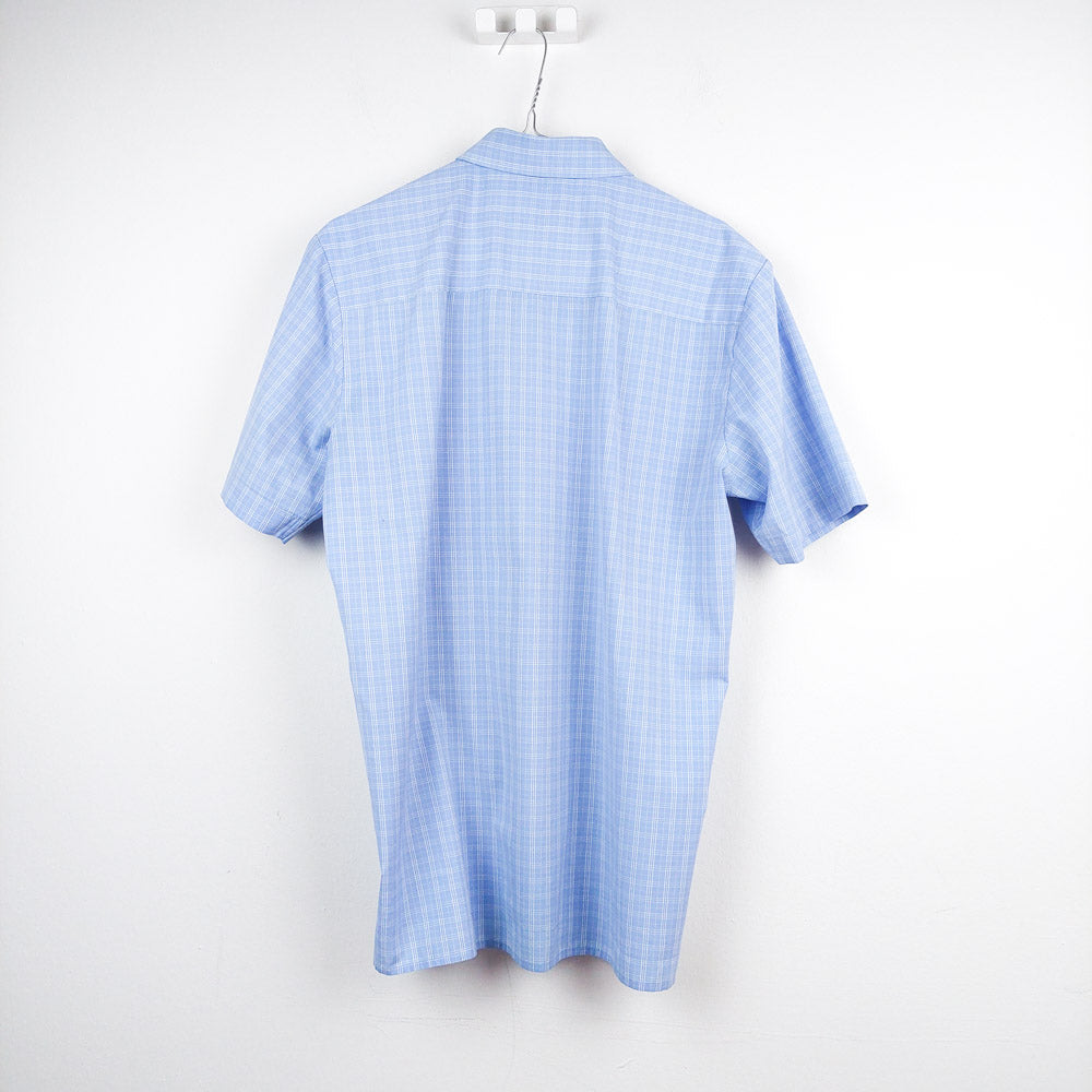 VIN-SHI-27687 Vintage πουκάμισο γαλάζιο καρό Μ