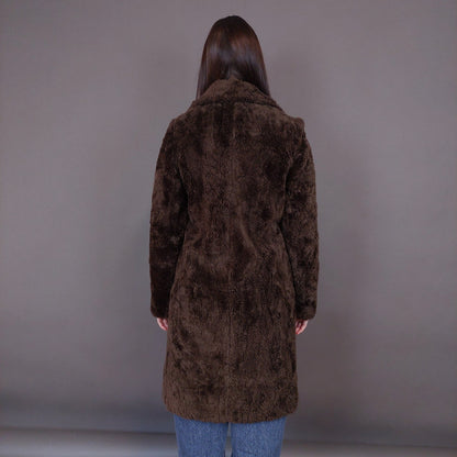 VIN-OUTW-33502 Vintage γούνα οικολογική καφέ S