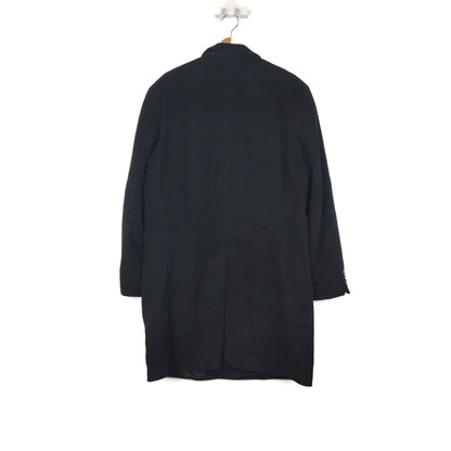 VIN-OUTW-33424 Vintage παλτό μάλλινο μαύρο με κασμίρ L