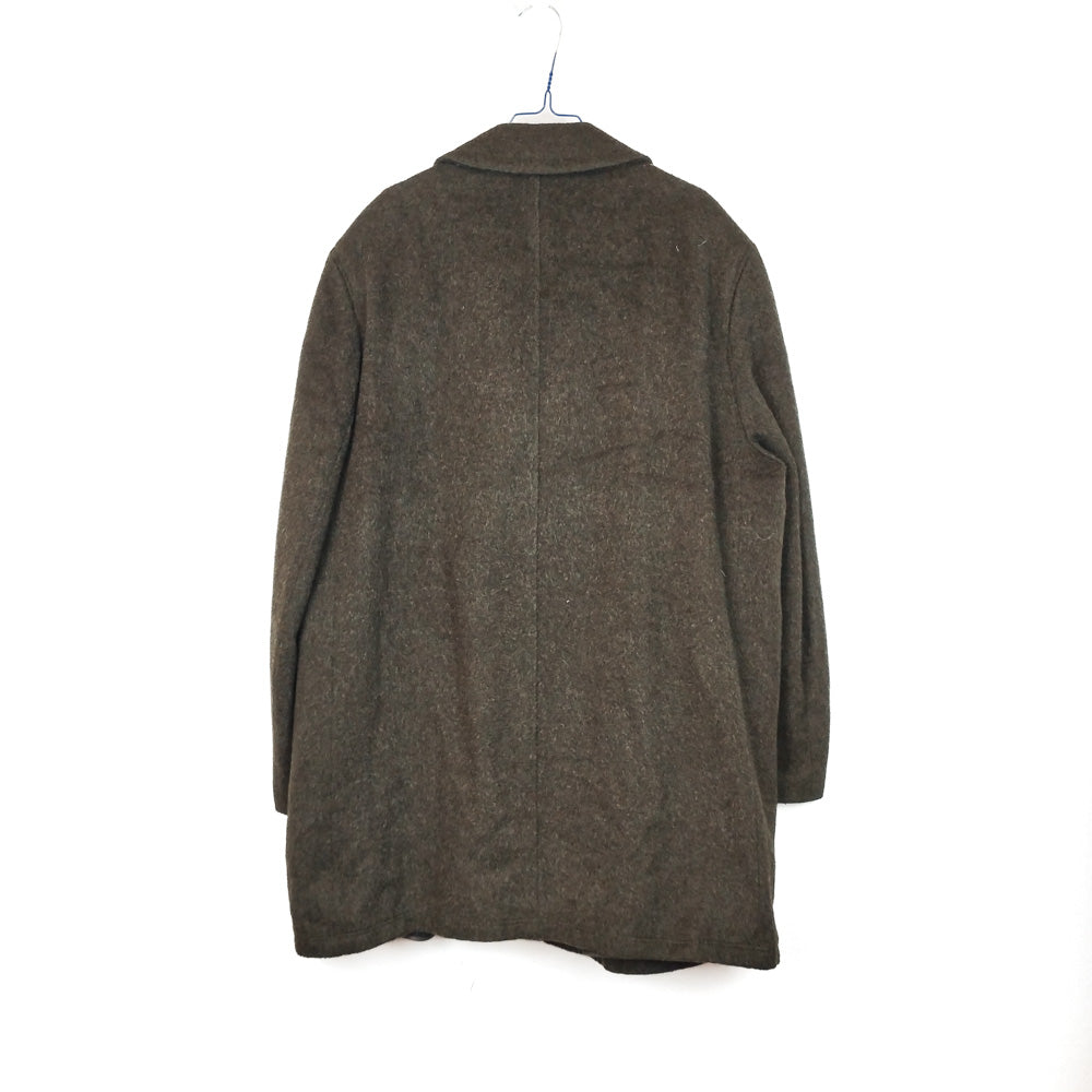 VIN-OUTW-33540 Vintage παλτό μάλλινο με μοχέρ χακί XL