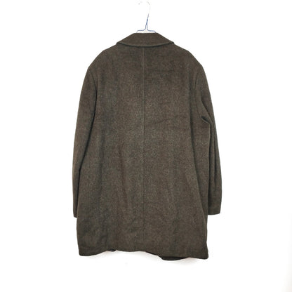 VIN-OUTW-33540 Vintage παλτό μάλλινο με μοχέρ χακί XL