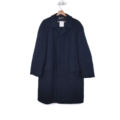 VIN-OUTW-33401 Vintage παλτό μάλλινο σκούρο μπλε L