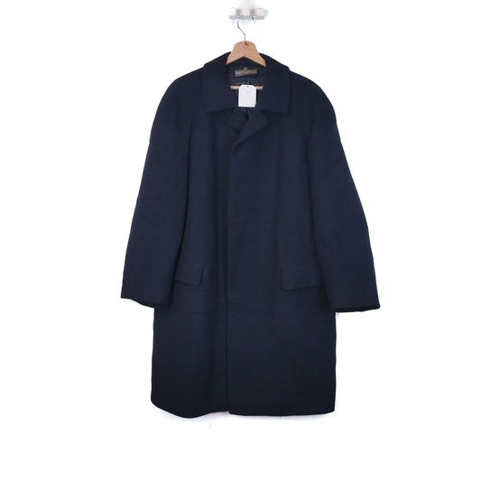 VIN-OUTW-33401 Vintage παλτό μάλλινο σκούρο μπλε L