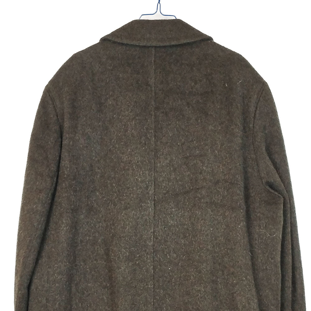 VIN-OUTW-33540 Vintage παλτό μάλλινο με μοχέρ χακί XL
