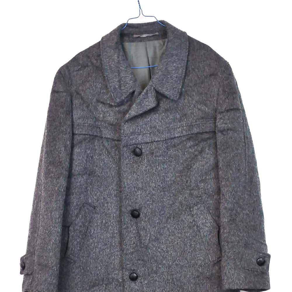 VIN-OUTW-33541 Vintage παλτό μάλλινο με μοχέρ γκρι L