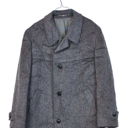 VIN-OUTW-33541 Vintage παλτό μάλλινο με μοχέρ γκρι L