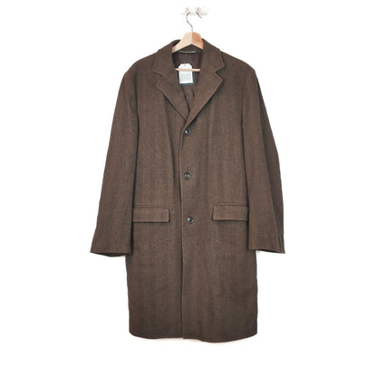 VIN-OUTW-33295 Vintage παλτό μάλλινο καφέ M