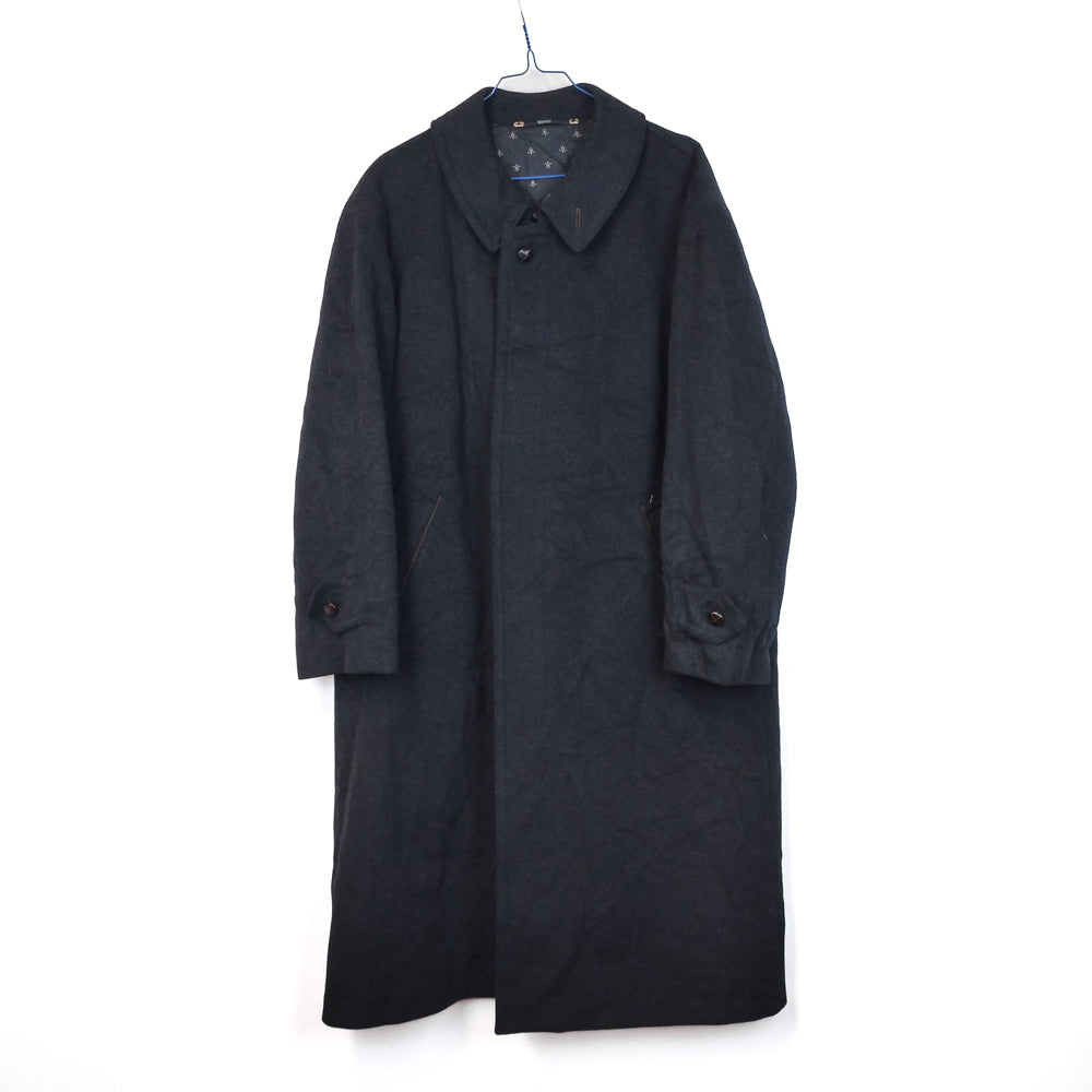 VIN-OUTW-33542 Vintage παλτό μάλλινο με κασμίρ μαύρο L